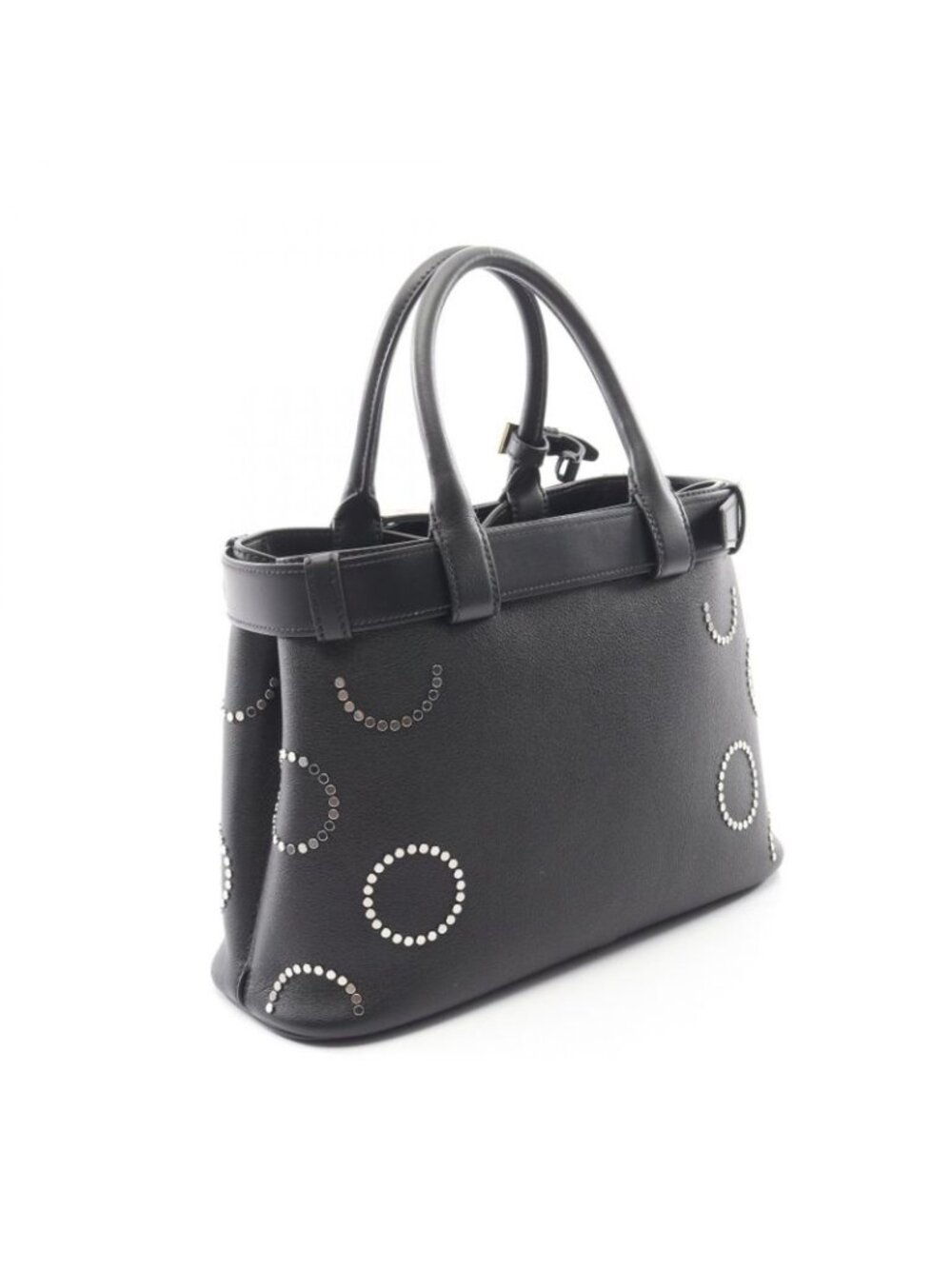 Prada Tote Bag Soft Grain VITE Buckle 1 Ba434 Black Leather Small - Picture 2 of 6
